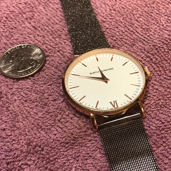 Burtley & Baines Blk & Rose Gold Large Faced Watch - Picture 2 of 6